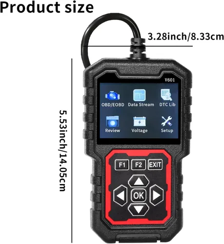 Miniatura 9 de V601 Escáner de Diagnóstico Profesional OBD2 - Lector Rápido de Códigos de Luz de Verificación del Motor, Probador de Voltaje, Preparación I/M