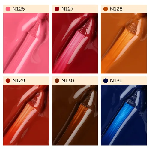 Miniatura 2 de Nicedeco Hema Free Cruelty Free - Esmalte de uñas de gel vegano, 6 unidades de 0.3 onzas líquidas, color rosa, rojo, naranja quemado, azul, kit