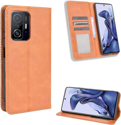 Miniatura 8 de Jielangxin Keji Funda para Xiaomi 11T Pro Caso,Funda para Xiaomi 11T/Mi 11T Pro Case PU Cuero Flip Cover Negro