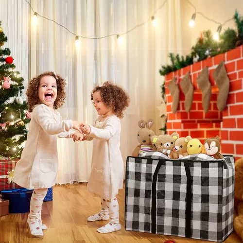 Miniatura 5 de 2 bolsas de almacenamiento de adornos de Navidad, bolsas de almacenamiento para árbol de Navidad, bolsa de adornos de 27 x 20 pulgadas con Negro