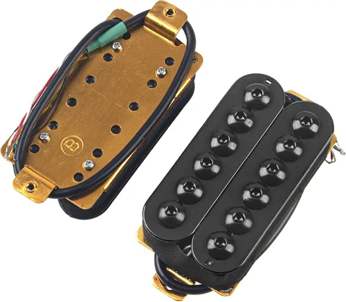Miniatura 3 de Juego de pastilla de puente de cuello de guitarra eléctrica con imán de alto rendimiento N/B compatible con pastilla de guitarra eléctrica (negro)