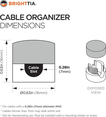 Miniatura 5 de BRIGHTTIA Clips para cables, gestión de cables de latón de alta calidad para el hogar, la oficina y el automóvil, organizador multiusos para cables