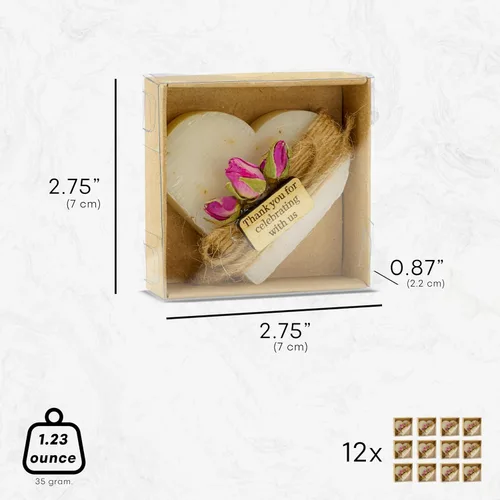 Miniatura 3 de Jabones en forma de corazón, paquete de 12 mini jabones perfumados hechos a mano para despedidas de soltera, fiestas de té, bodas, baby shower