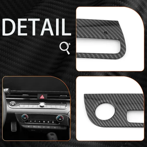 Miniatura 5 de Cubierta de Botón de Arranque y Parada de Coche de Una Pieza Estilo Fibra de Carbono Accesorios de Interior de Coche Compatible con Hyundai Elantra