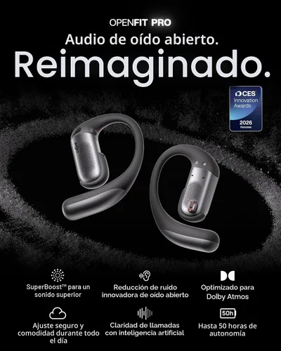 Miniatura 2 de SHOKZ OpenFit Pro - Auriculares inalámbricos de oreja abierta con reducción de ruido de oído abierto, optimizados para Dolby Atmos, graves