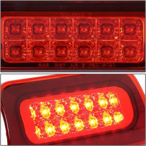 Miniatura 3 de ADN Motoring tercera luz de freno, Rojo