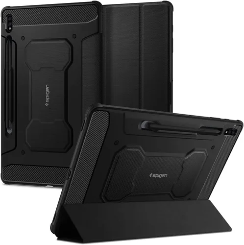 Miniatura 12 de Spigen Funda Rugged Armor para Galaxy Tab S8 (2022) / Tab S7 (2020) con soporte para bolígrafo S integrado, color negro