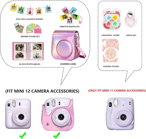 Miniatura 2 de Mini 11 accesorios para cámara instantánea Fujifilm Instax Mini 11 incluye funda, filtros de color, álbum de fotos, marcos de 2 x 3, lente selfie