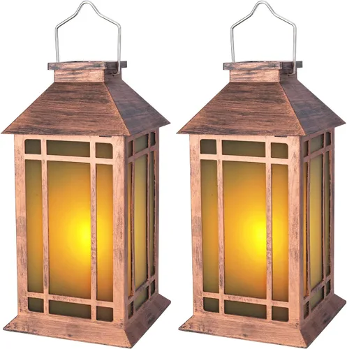 Miniatura 9 de Afirst Farol solar para exteriores, paquete de 2 luces decorativas colgantes para exteriores, impermeables, para patio, jardín, mesa, decoración