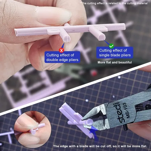 Miniatura 4 de stedi Alicates de Modelismo de 5 pulgadas, con Filo Único Ultra-delgado y Estuche para Cuchilla, Herramientas de Modelo de Plástico para Reparar