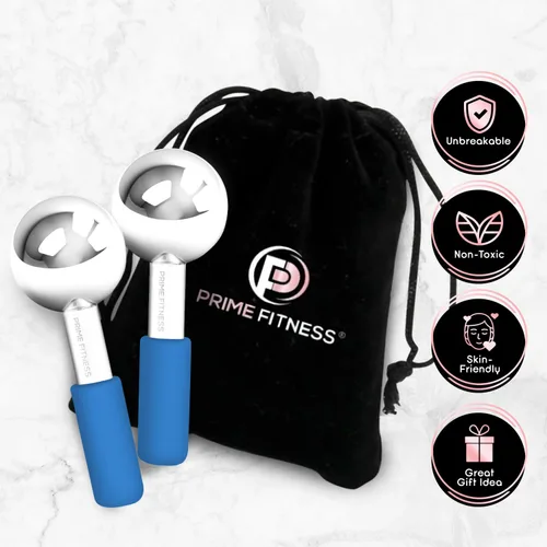 Miniatura 5 de Globos de hielo para faciales Rodillo de enfriamiento de acero irrompible Bastones criogénicos para rostro Masajeador para rostro, cuello