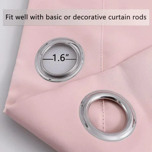 Miniatura 4 de MANGATA CASA Cortinas opacas rosas con ojales, 2 paneles para dormitorio, cortinas de ventana para sala de estar, cortinas térmicas oscuras