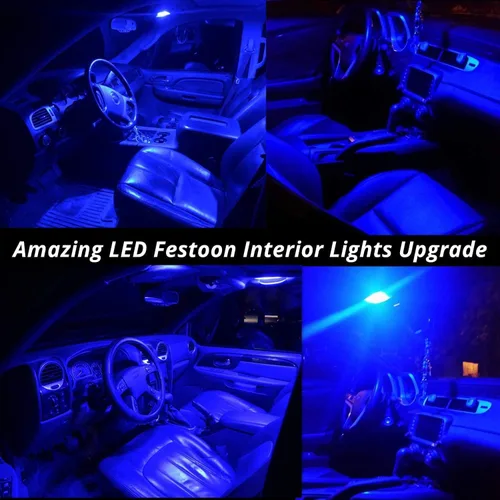 Miniatura 2 de Alla Lighting - Bombillas LED Festón 41mm/42mm 578 211-2 212-2, 10000K azul, luces de domo, mapa, maletero, paso, lámparas de cortesía CAN-Bus