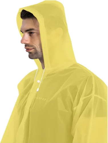 Miniatura 10 de Abrigos de lluvia (paquete de 2) – Ponchos de lluvia reutilizables de EVA para adultos, chaquetas impermeables para hombres y mujeres