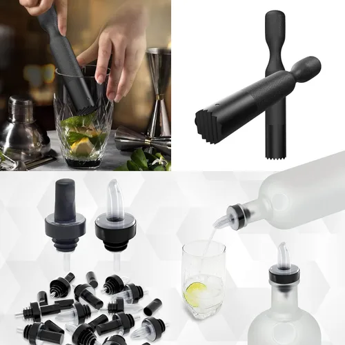 Miniatura 8 de Esatto Suministros para Bar Contenedores de condimentos con tapas 4-1.5 Pint Accesorios para carrito de bar Fruta para barman Bandeja de condimentos