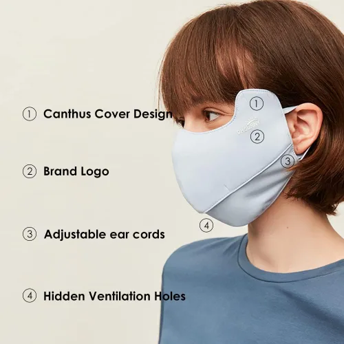 Miniatura 3 de OHYOGA Polaina para el cuello UPF 50+ UV cubierta de bufanda de protección solar pasamontañas de tela con bucles para las orejas