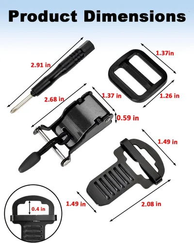 Miniatura 5 de Lamborsafe Kit de hebilla de liberación rápida para casco, clip de correa de barbilla para casco de motocicleta para cara completa, 3/4, medios