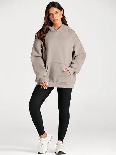 Miniatura 35 de Trendy Queen - Sudaderas extragrandes con capucha para mujer, suéteres de manga larga, sin botones, de vellón, de otoño, ropa de invierno