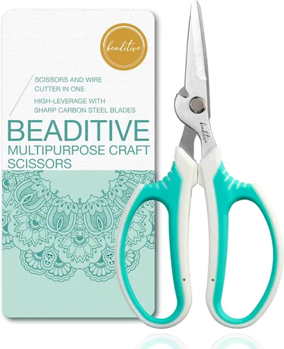 Miniatura 11 de Beaditive Tijeras Multiusos para Manualidades - Tijeras de Corte Ergonómicas con Cuchillas de Acero al Carbono Afialadas - Tijeras de Coser