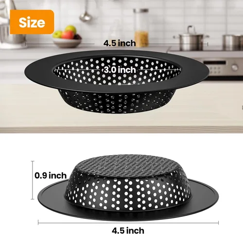 Miniatura 2 de Huntorny 2 Piezas Colador y Tapón de Drenaje para Fregadero de Cocina, Atrapador de Drenaje y Protector de Drenaje para Fregadero de Cocina, Tapón