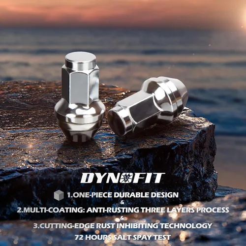 Miniatura 5 de Dynofit Tuercas de llanta OEM de 14 x 2 para F150 2000-2014, tuercas sintonizadoras de acero de fábrica de una sola pieza compatibles con Ford