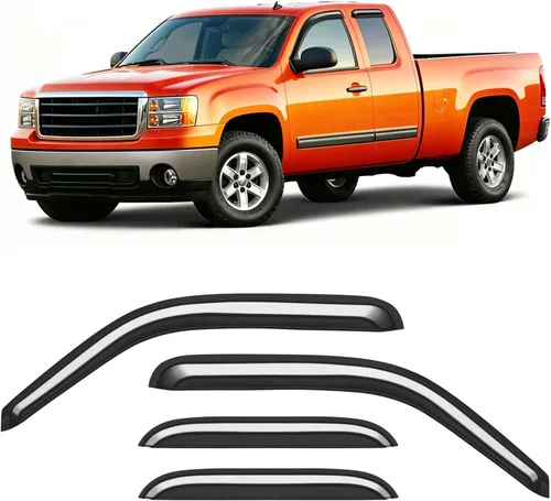 Miniatura 10 de Protectores de lluvia aptos para Dodge Ram 1500 2009-2024, Ram 2500 y 3500 2010-2025, deflectores de lluvia extragruesos para ventana, viseras