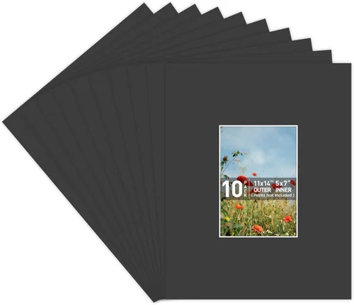 Miniatura 8 de Golden State Art, Paquete de 10 marcos de fotos blancos de 11 x 14 pulgadas, sin ácidos, con núcleo blanco, corte biselado para fotos, imágenes e