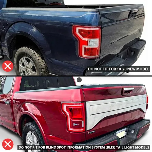 Miniatura 3 de AmeriLite - Par de luces traseras de tubo LED rojo completo con lentes suaves y señal secuencial ahumada para Ford F150 Pickup 2015-2017 - Lado
