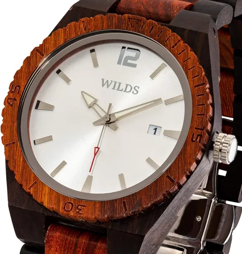 Miniatura 2 de Wilds Relojes de madera para hombre con visualización de fecha colección minimalista analógicos de madera con movimiento de cuarzo japonés de alta