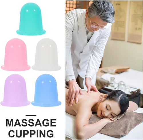 Miniatura 6 de Kit de 5 ventosas de silicona para terapia de masaje, ventosas al vacío para aliviar el dolor, cuidado de la piel, multi- para cara, cuerpo