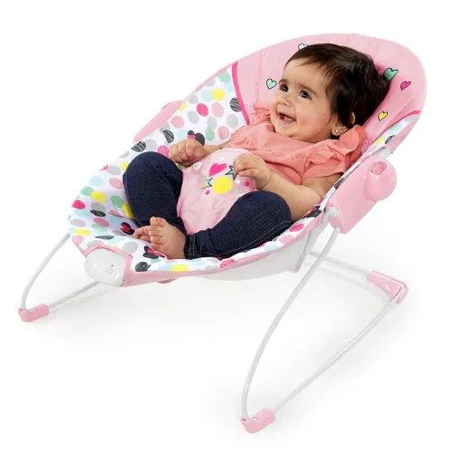 Miniatura 9 de Bright Starts Disney Baby Minnie Mouse Balancín para bebé con vibraciones relajantes y peluche Asiento para bebé - Barra de juguete extraíble, pies