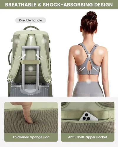 Miniatura 7 de LOVEVOOK Mochila de Viaje Grande, Mochila de Equipaje de Mano para Aviones, Viajes