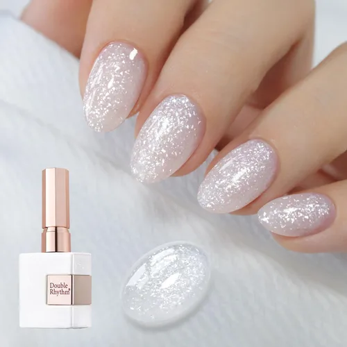 Miniatura 18 de Double Rhythm Esmalte de gel con purpurina de nieve de 0.5 fl oz, color holográfico reflectante para arte de uñas, salón de manicura y bricolaje