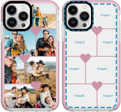 Miniatura 20 de Funda de teléfono personalizada para iPhone 14 Pro Max personalizada con collage de múltiples imágenes, resistente a los golpes, funda protectora