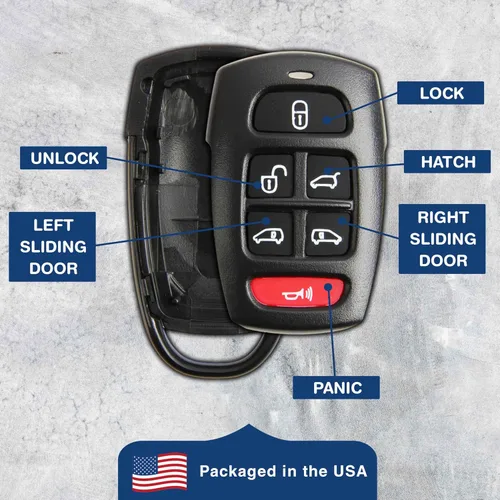 Miniatura 6 de KeylessOption Carcasa para llave remota sin llave para Kia Sedona Mini Van Hyundai Entorage