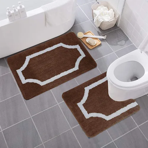 Miniatura 56 de YHF - Alfombras de baño de 20 x 32 pulgadas, extra gruesas y suaves, de microfibra peluda, lavables a máquina, alfombras de baño absorbentes, tapete