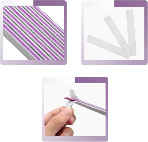 Miniatura 4 de 21 limas de uñas de grano 80/80, tableros de esmeril de doble cara grises, limas de uñas profesionales para uñas naturales y acrílicas