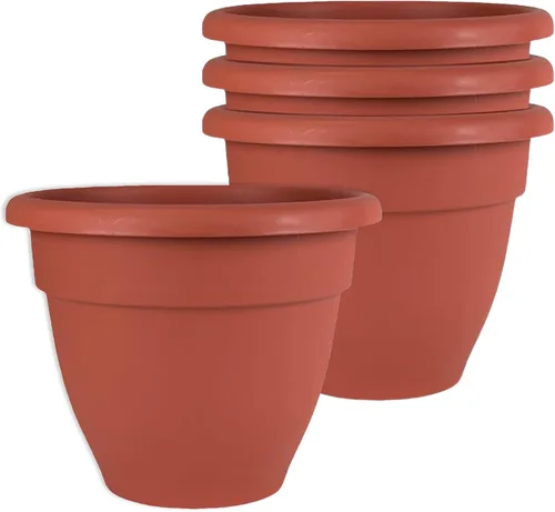Miniatura 21 de The HC Companies, Caribbean - Maceta de plástico y ligera de 6 pulgadas para interiores y exteriores, maceta para hierbas y flores, color negro