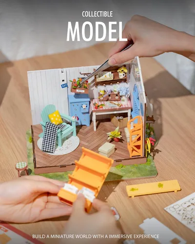 Miniatura 2 de Rolife - Kit de casa de muñecas en miniatura de bricolaje para adultos, fáciles de ensamblar, juegos de construcción de mini invernaderos, casa