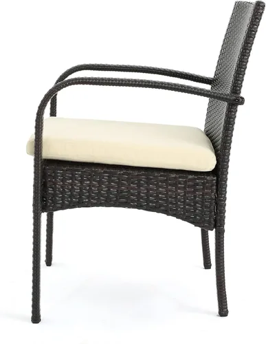 Miniatura 7 de Christopher Knight Home PE Wicker Dining Chairs Set of 2, Outdoor Patio Chairs with Removable Cushion, Poolside Dining Furniture, Aluminum Frame