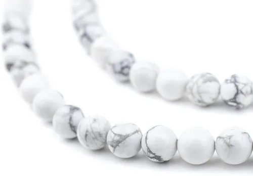 Miniatura 154 de The Bead Chest Cuentas de Jade Blanco Mate Redondas (8mm): Piedra Preciosa Orgánica Redonda Esférica de Energía con Poder de Sanación para Hacer