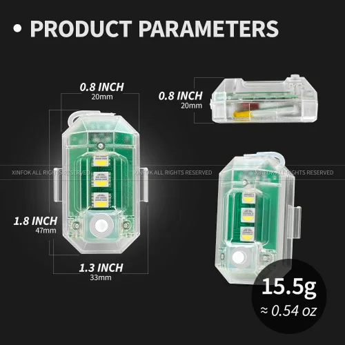 Miniatura 2 de 8 luces estroboscópicas LED inalámbricas con control remoto, luces estroboscópicas LED RGB para aeronaves de alto brillo, 8 colores, impermeable