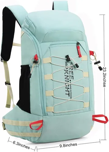 Miniatura 8 de Bseash Mochila impermeable de 40 L para senderismo, camping, con cubierta para lluvia, deportes al aire libre, para esquí, ciclismo (verde leche)
