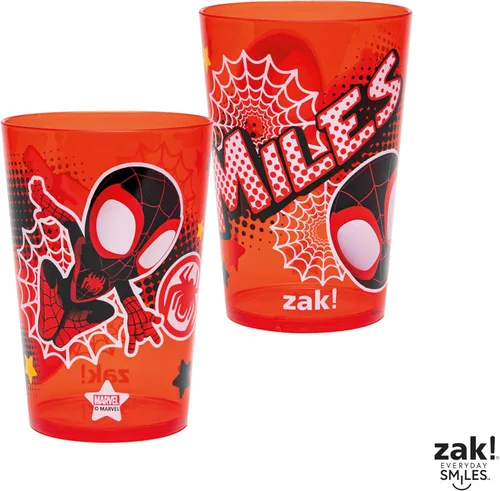 Miniatura 6 de Zak Designs Marvel Spider-Man - Juego de vasos anidables para el hogar, vasos de plástico sin BPA de 14.5 onzas, paquete de 4