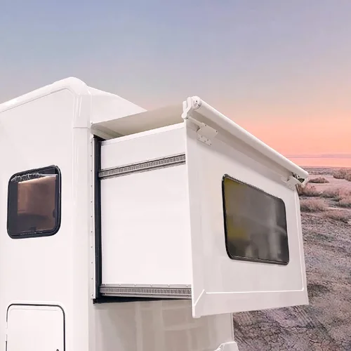 Awnlux Toldo deslizante para caravana, kit de montaje de cubierta de toldo deslizante, blanco, 5 pies 6 pulgadas (5 pies 1 pulgada de tela)