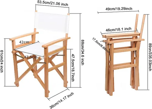 Miniatura 4 de Silla de director 20.86 pulgadas de largo x 16.14 pulgadas de ancho, kit de fundas de repuesto de lona para sillas de director, silla de película