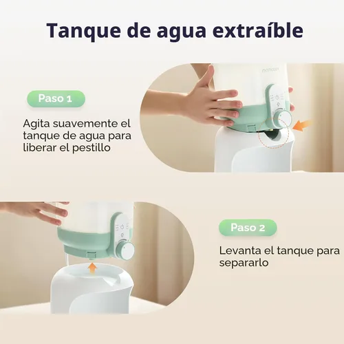 Miniatura 7 de Momcozy Calentador de agua de doble luz para alimentación nocturna, calentador de biberones instantáneo para hacer fórmula, capacidad de 57 onzas