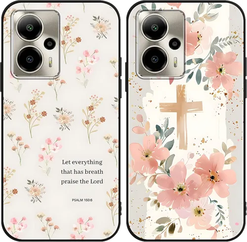 Miniatura 17 de Paquete de 2 Fundas de Teléfono con Lazo Rosa para Gabb Phone 4 6.1", Fundas con Patrón de Flores Florales con Lazo de Cinta Kawaii Lindo de Dibujos