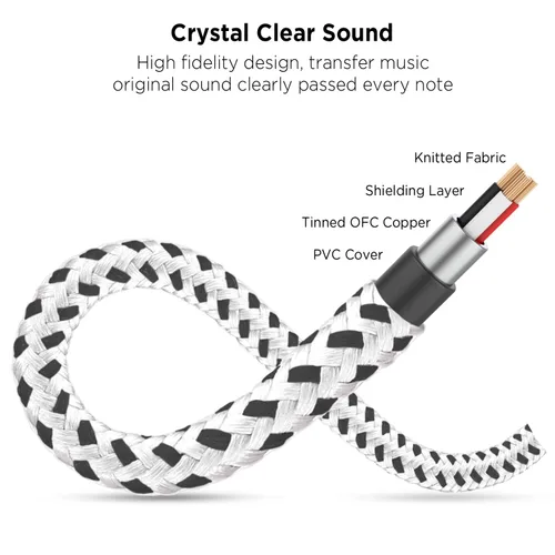 Miniatura 7 de DUKABEL Divisor de auriculares, cable divisor de 0.138 in para auriculares [trenzado fino y chapado en oro], cable auxiliar de audio estéreo en Y