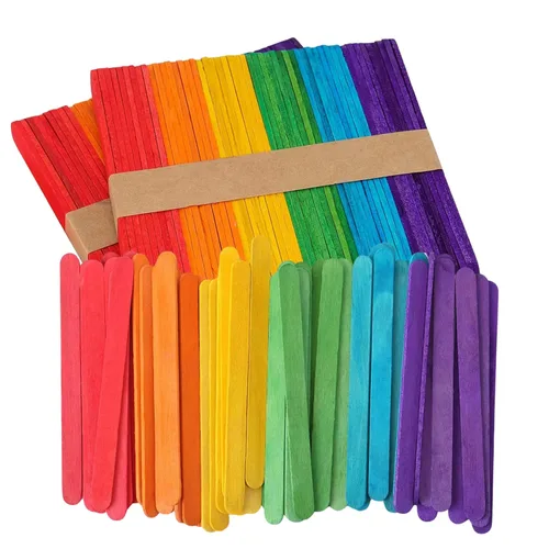 Palitos de manualidades de 4.5" de color/Palitos de paleta/Manualidades de 3/8" - Paquete de 1,000 unidades